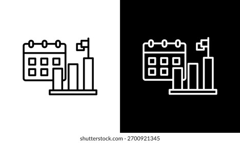 Project Planning White Icon Set Design