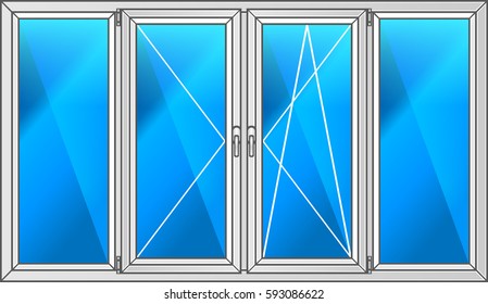 Project. Plastic window. Vector scheme.