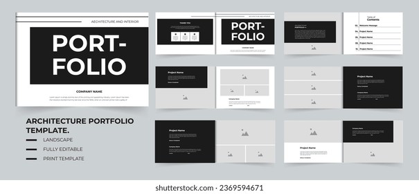 Project portfolio or Architecture portfolio template design in creative layout
