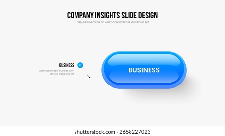 Project Portfolio Frame Template Vector Illustration. Investor Analysis 1 Element Infographic Slideshow Design. Visual Innovation One Step Diagram Presentation Layout.