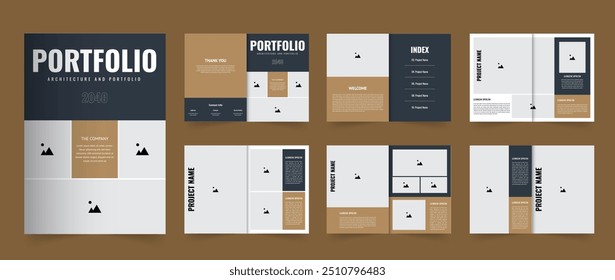 Project portfolio template design or architecture portfolio layout 