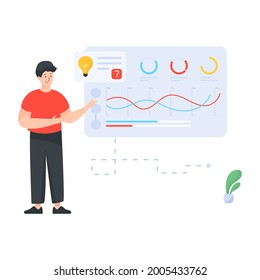 Descarga de ilustración plana de presentación de proyecto