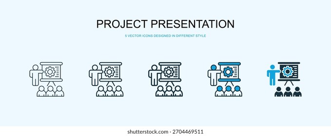 Projekt-Präsentationssymbol Vektor-Illustration mit unterschiedlichem Format