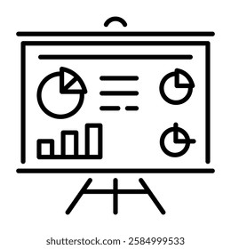 Project presentation icon in linear style 