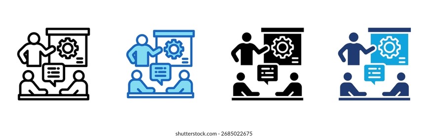 Icono de presentación de proyecto Ilustración vectorial de estilos múltiples