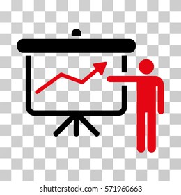 Project Presentation icon. Vector illustration style is flat iconic bicolor symbol, intensive red and black colors, transparent background. Designed for web and software interfaces.