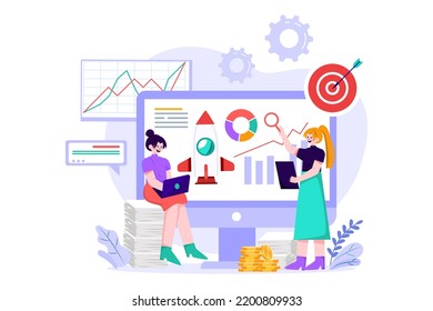 Project presentation regarding development Illustration concept on white background