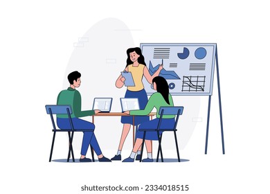 Project Presentation Regarding Development Illustration concept on white background