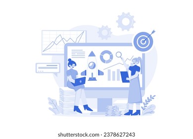 Project Presentation Regarding Development Illustration concept on white background