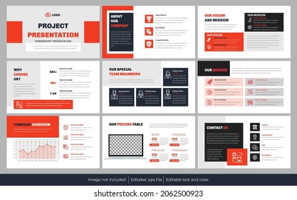 Project presentation template design or PowerPoint presentation