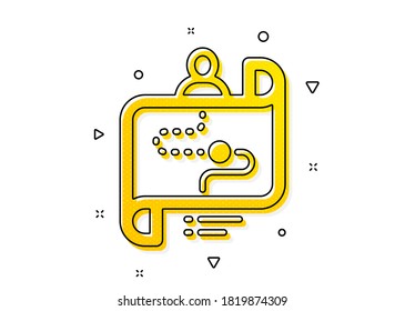 Project process sign. Journey path map icon. Yellow circles pattern. Classic journey path icon. Geometric elements. Vector