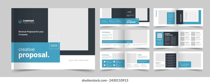 Project Proposal, Corporate brochure layout, Brochure template, Company profile, Annual report, 12 pages, flyers, leaflet