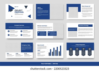 Project Proposal PowerPoint Presentation slides template design. Use for modern keynote presentation background, annual report, company profile, booklet, catalog, flyer layout