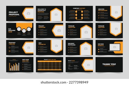 Project proposal presentation slide template. Use for Creative keynote presentation background, brochure design, website slider, business proposal. 