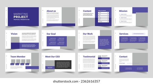 Project Proposal Presentation template, Used for modern Presentations, company profiles, annual reports, pitch decks, proposals, portfolios, business and marketing