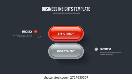 Propuesta De Proyecto Diseño De Presentación De Diagrama De Dos Opciones. Diseño de diapositivas de infografía de 2 elementos de crecimiento Corporativa. Ilustración vectorial de Plantilla de marco de Cartera publicitaria.