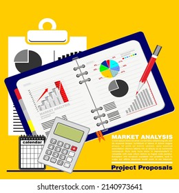 Project Proposals, financial concept with classic elements