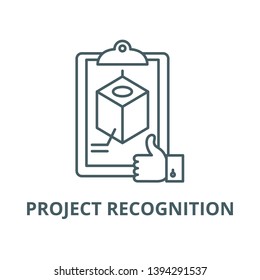 Project recognition vector line icon, linear concept, outline sign, symbol
