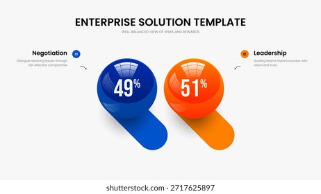 Project Report Two Element Infographic Presentation Layout. Modern Introduction Frame Template Vector Illustration. Visual Forecast 2 Option Graph Slide Design.