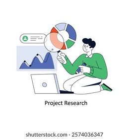 Project Research Flat Style Design Vector illustration. Stock illustration