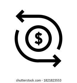 Project Revenue Icon. Agile Process Icon. Gear, Arrow, Circle, Cycle. Agile Development Concept. Vector Illustration Can Be Used For Topics Like Update, Technology. Vector Illustration 