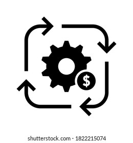 project revenue icon. Agile process icon. Gear, arrow, circle, cycle. Agile development concept. Vector illustration can be used for topics like update, technology. vector illustration 