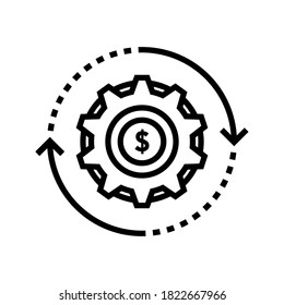 project revenue icon. Agile process icon. Gear, arrow, circle, cycle. Agile development concept. Vector illustration can be used for topics like update, technology. vector illustration 