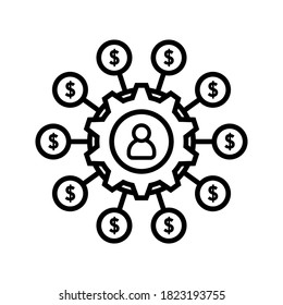 project revenue icon. Agile process icon. Gear, arrow, circle, cycle. Agile development concept. Vector illustration can be used for topics like update, technology. vector illustration 