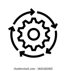 project revenue icon. Agile process icon. Gear, arrow, circle, cycle. Agile development concept. Vector illustration can be used for topics like update, technology. vector illustration 