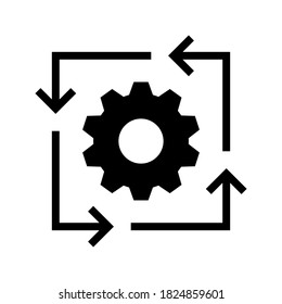 project revenue icon. Agile process icon. Gear, arrow, circle, cycle. Agile development concept. Vector illustration can be used for topics like update, technology. vector illustration 