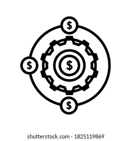 project revenue icon. Agile process icon. Gear, arrow, circle, cycle. Agile development concept. Vector illustration can be used for topics like update, technology. vector illustration 