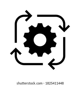 project revenue icon. Agile process icon. Gear, arrow, circle, cycle. Agile development concept. Vector illustration can be used for topics like update, technology. vector illustration 