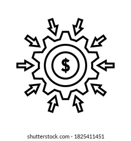 project revenue icon. Agile process icon. Gear, arrow, circle, cycle. Agile development concept. Vector illustration can be used for topics like update, technology. vector illustration 