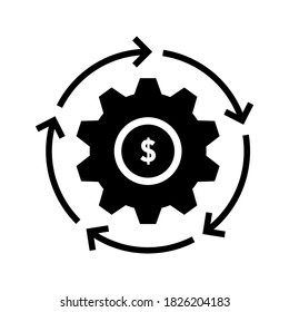 Project Revenue Icon. Agile Process Icon. Gear, Arrow, Circle, Cycle. Agile Development Concept. Vector Illustration Can Be Used For Topics Like Update, Technology. Vector Illustration 