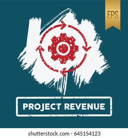 Project Revenue Icon Vector Flat Isolated Setting Silhouette