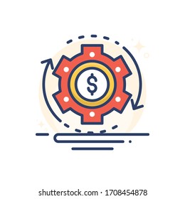 project revenue vector illustration.  Startup and new business filled outline icon. 