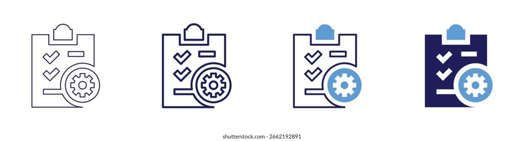 Project risk icon in 4 different styles. Thin Line, Line, Bold Line, Duotone. Duotone style. Editable stroke.