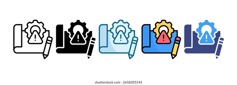 Conjunto de ícones de risco do projeto Coleção de vários estilos