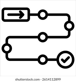 project roadmap icon in outline style vector illustration
