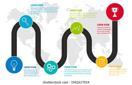 Hoja de ruta del proyecto, infografía de la escala de tiempo, hito de 6 años y resumen de logros	