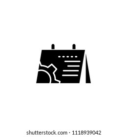 Project schedule black icon concept. Project schedule flat  vector symbol, sign, illustration.