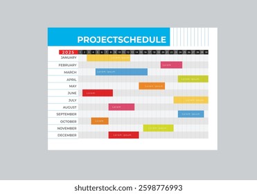 Project Schedule, Event Schedule layout design template with unique design style concept	