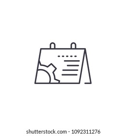 Project Schedule Linear Icon Concept. Project Schedule Line Vector Sign, Symbol, Illustration.