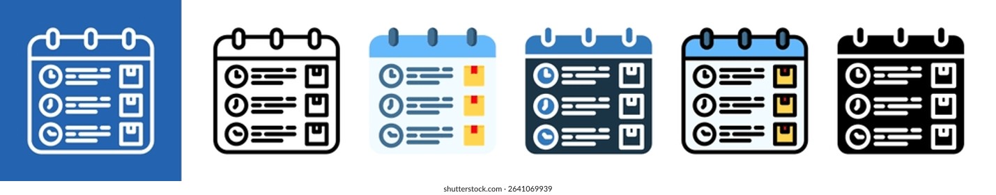 Project Schedule multiple icon style vector illustration