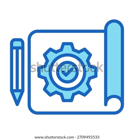 Project Scope Icon Blue Color Style Vector Illustration