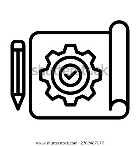 Project Scope Icon Line Style Vector Illustration