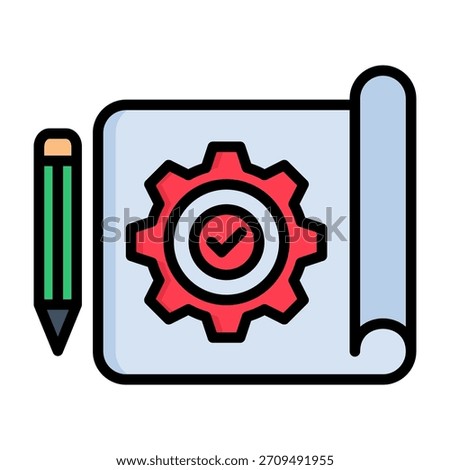Project Scope Icon Lineal Color Style Vector Illustration