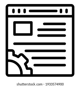 Project settings icon. Outline project settings vector icon for web design isolated on white background