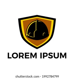 project shield and helmet logogram vector