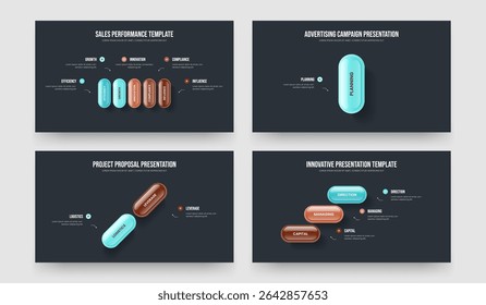 Project Showcase Five One Two Three Element Infographic Presentation Layout Vetor Illustration Collection. Desenvolvimento de Produto 5 1 2 3 Passo Diagrama Quadro Design Bundle.